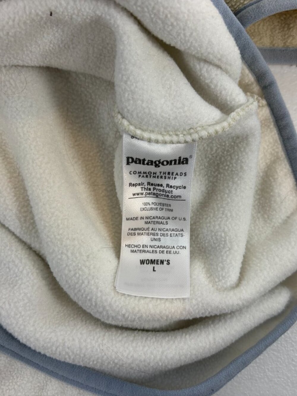Patagonia Synchilla Snap T Fleece Jacket Womens Size L Brown White Pullover - Picture 5 of 6